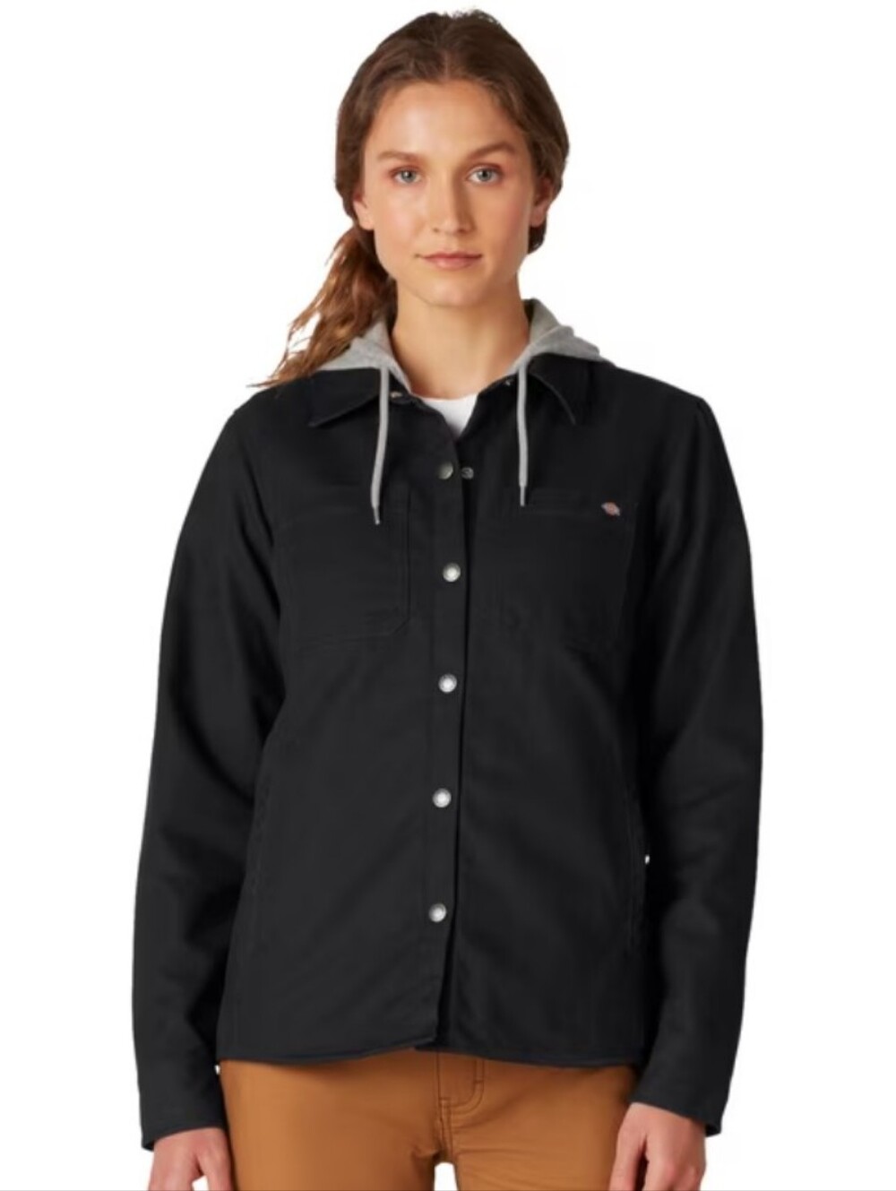 Dickies Women's Duck Work Jacket Coat Jersey Hood Fall Layering 1X